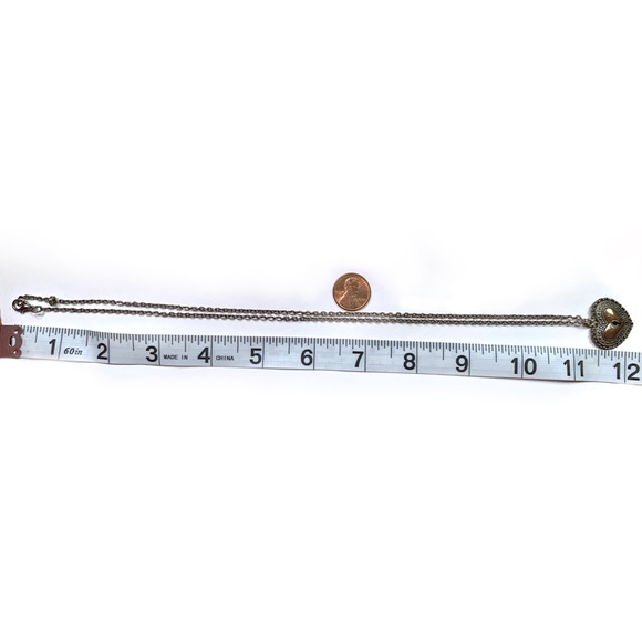 Rustic Sweet Heart Lock Pendant Necklace - Picture 4 of 4